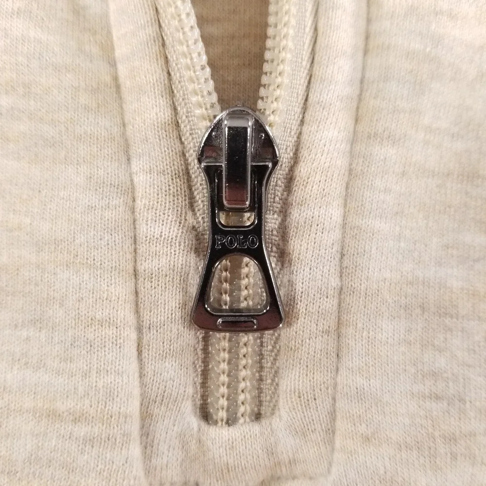 Polo Ralph Lauren Sweater Mens 3XB 1/4 Zip Pullover Sweatshirt Midweight Oatmeal